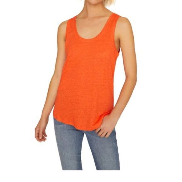 SANCTUARY Orange Ruby linen Tank Top size XS - Picture 1 of 8